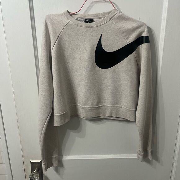 Nike Tops - Nike Black Cropped Long Sleeve Sweatshirt